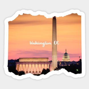 Sunset Photo Washington DC USA city tall monument texture sky dc statehood Sticker